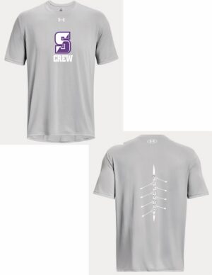 Mod Grey Under Armour Men's Short Sleeve Tee with Logos - USCR