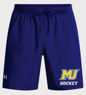 Royal Blue Under Armour Launch Shorts with Logo- MUHK