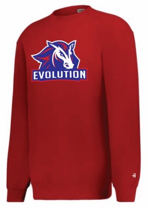 Red Men's Badger Fleece Tunnel Pocket Crew with Logo - VLTN