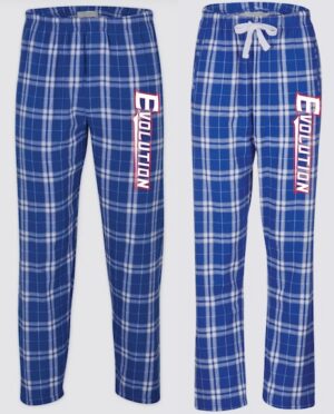 Royal/Silver Plaid Boxercraft Men's & Women's Flannel Pants with Logo - VLTN