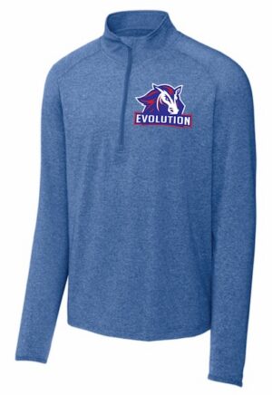 Royal Heather Men's & Women's Stretch 1/4 Zip with Logo - VLTN