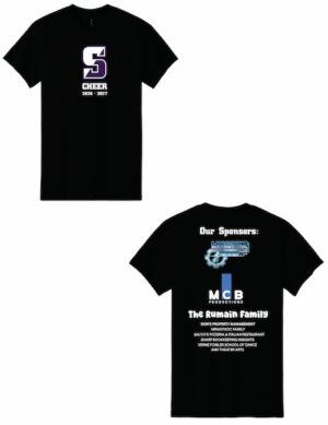 U of S Cheer 2026/2027 SPONSOR Black Short Sleeve Tee with Logos - USCH