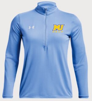 Light Blue Under Armour WOMEN'S Lightweight 1/4-Zip with Logo- MUWG