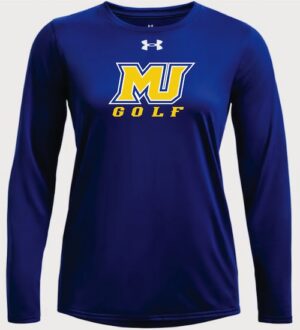 Royal Blue Under Armour WOMEN'S Long-Sleeve T-Shirt with Logo- MUWG