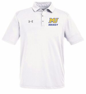 White Under Armour Team Tech Polo with Logo- MUHK